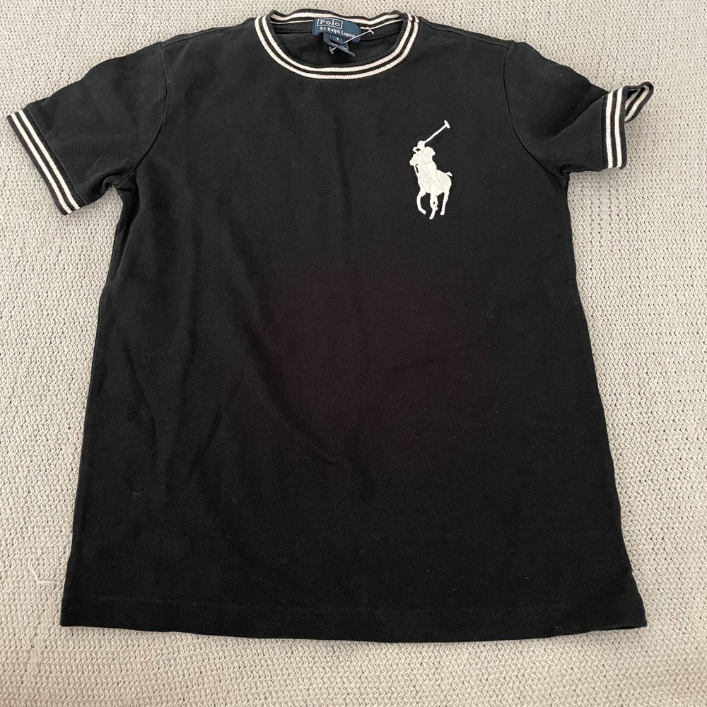 Polo by Ralph Lauren Black Tee with White Pony Logo